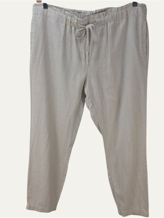 RW&CO. Pants - RW&CO Linen Blend Pull On Pants Large Beige Drawstring Ankle Pants